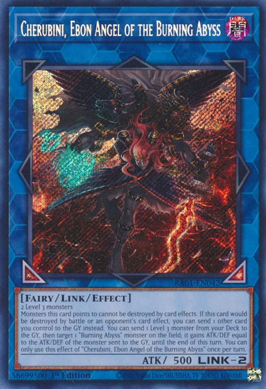 Cherubini, Ebon Angel of the Burning Abyss [RA01-EN042] Secret Rare