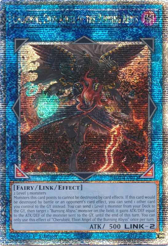 Cherubini, Ebon Angel of the Burning Abyss [RA01-EN042] Quarter Century Secret Rare