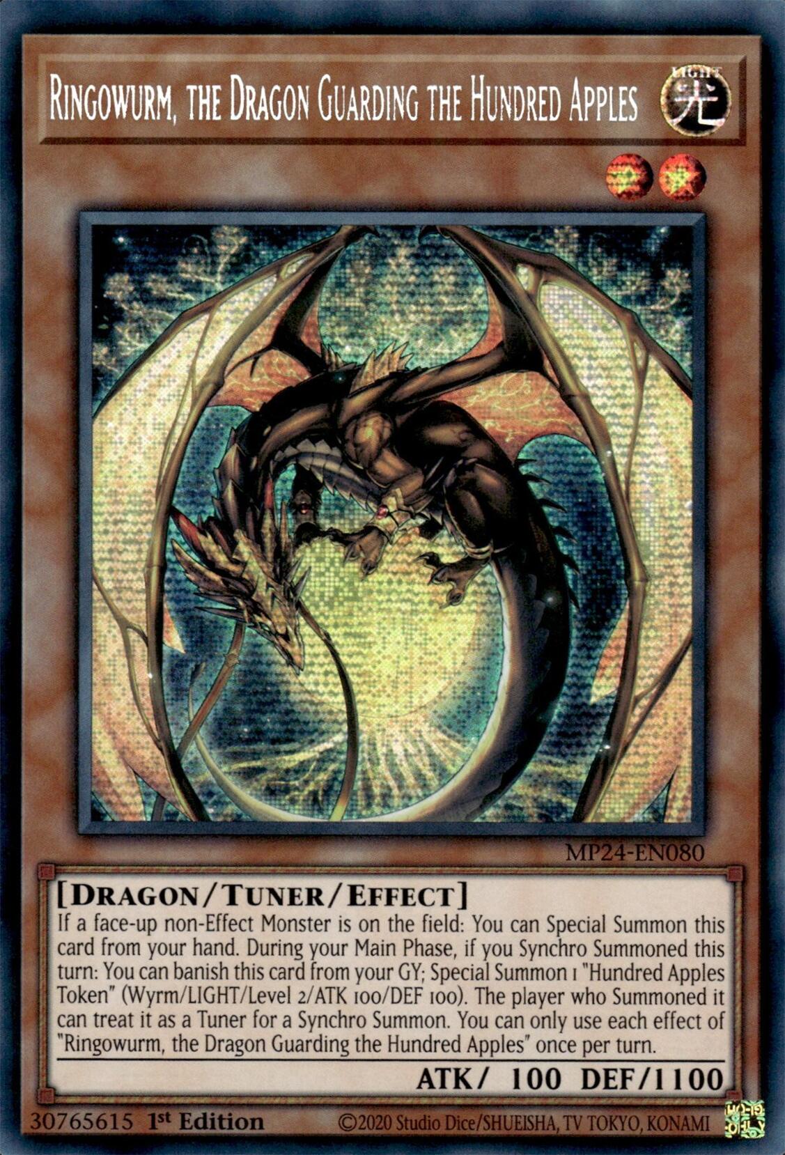 Ringowurm, the Dragon Guarding the Hundred Apples [MP24-EN080] Prismatic Secret Rare