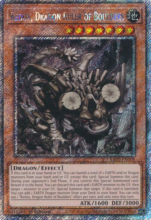 Redox, Dragon Ruler of Boulders (Platinum Secret Rare) [RA03-EN008] Platinum Secret Rare