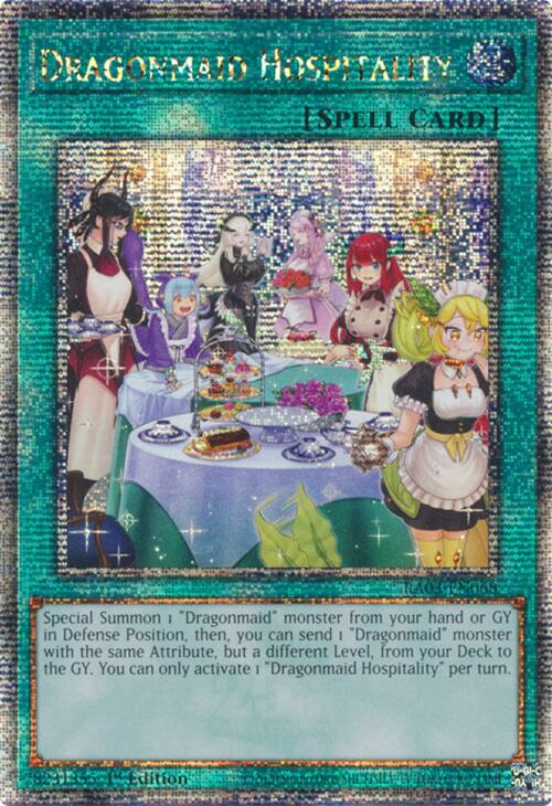 Dragonmaid Hospitality (Alternate Art) (Quarter Century Secret Rare) [RA03-EN068] Quarter Century Secret Rare