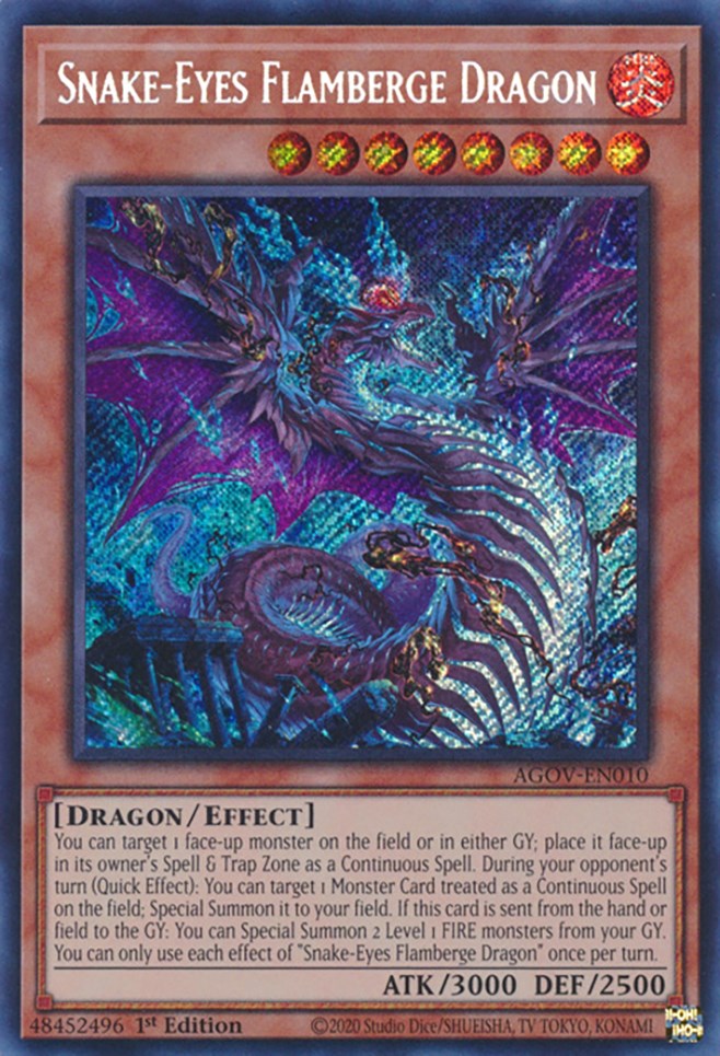 Snake-Eyes Flamberge Dragon [AGOV-EN010] Secret Rare