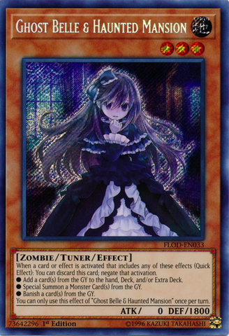 Ghost Belle & Haunted Mansion [FLOD-EN033] Secret Rare