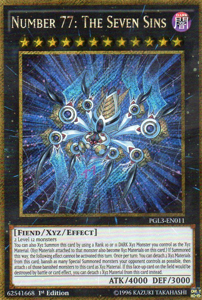 Number 77: The Seven Sins [PGL3-EN011] Gold Secret Rare