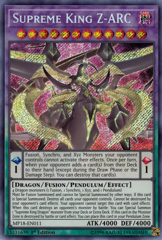 Supreme King Z-ARC [MP18-EN011] Secret Rare